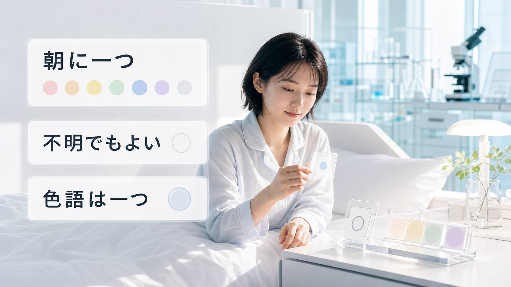 自然に目覚めた朝に不明を許しながら色語を一つだけ記録する方法を示す図