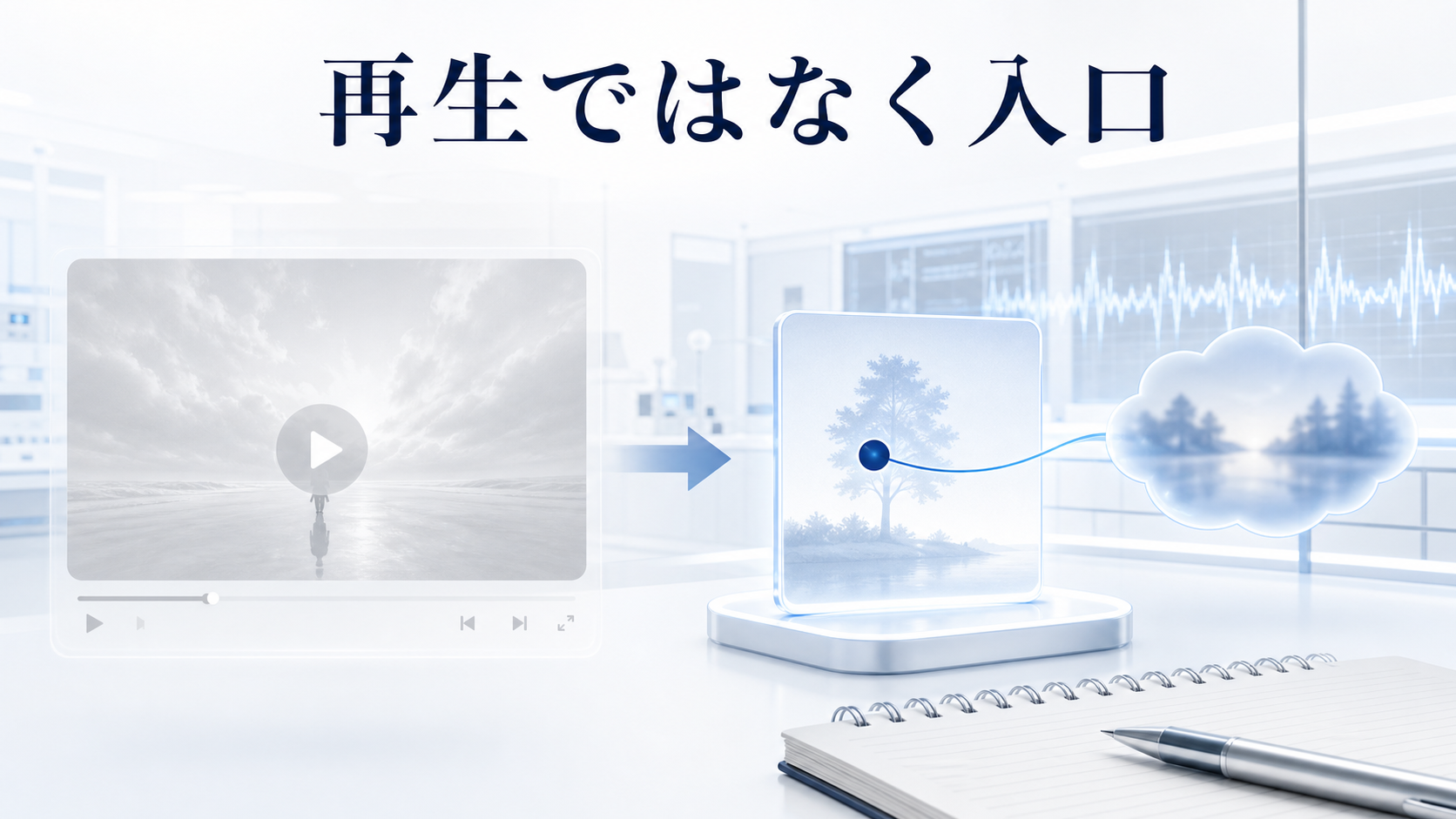 夢の続きを動画の再生ではなく最後の場面の入口として保つ考え方を示した図解