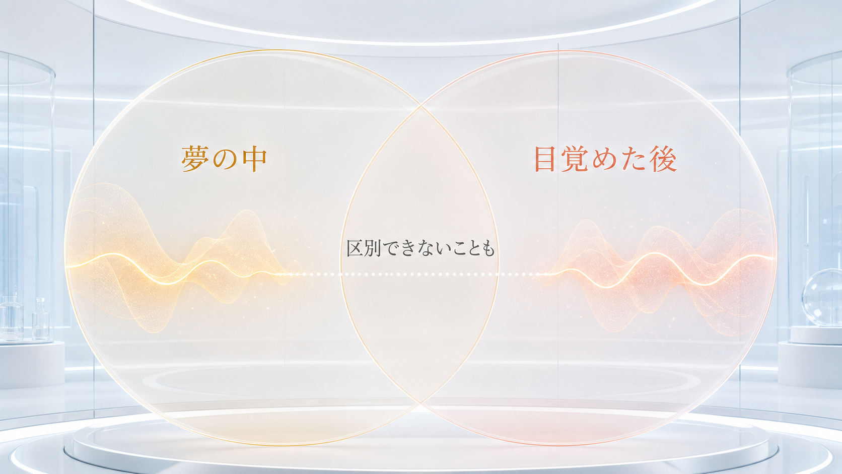 夢の中の感情と目覚めた後の気分が関連しても同一とは決められないことを示す図解