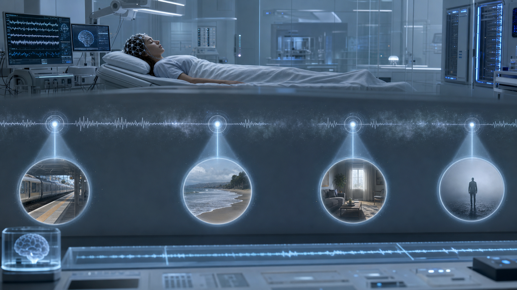睡眠中の複数時点に覚醒という観測窓を開き夢報告を得る連続覚醒法の図解