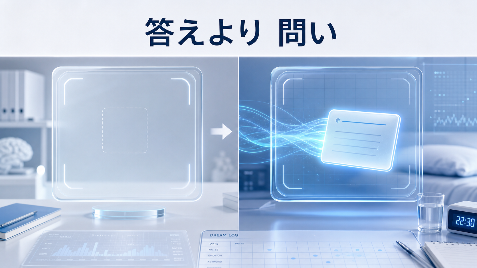 創作アイデアの夢は完成した答えではなく、短い問いを置くことから始めると示す図解