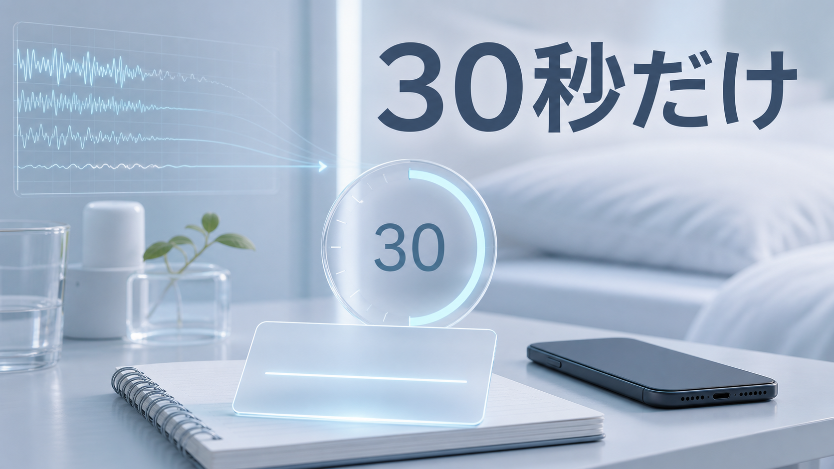 寝る前は30秒だけ、短い創作プロンプトを一つ置いて考え込まず眠ると示す図解