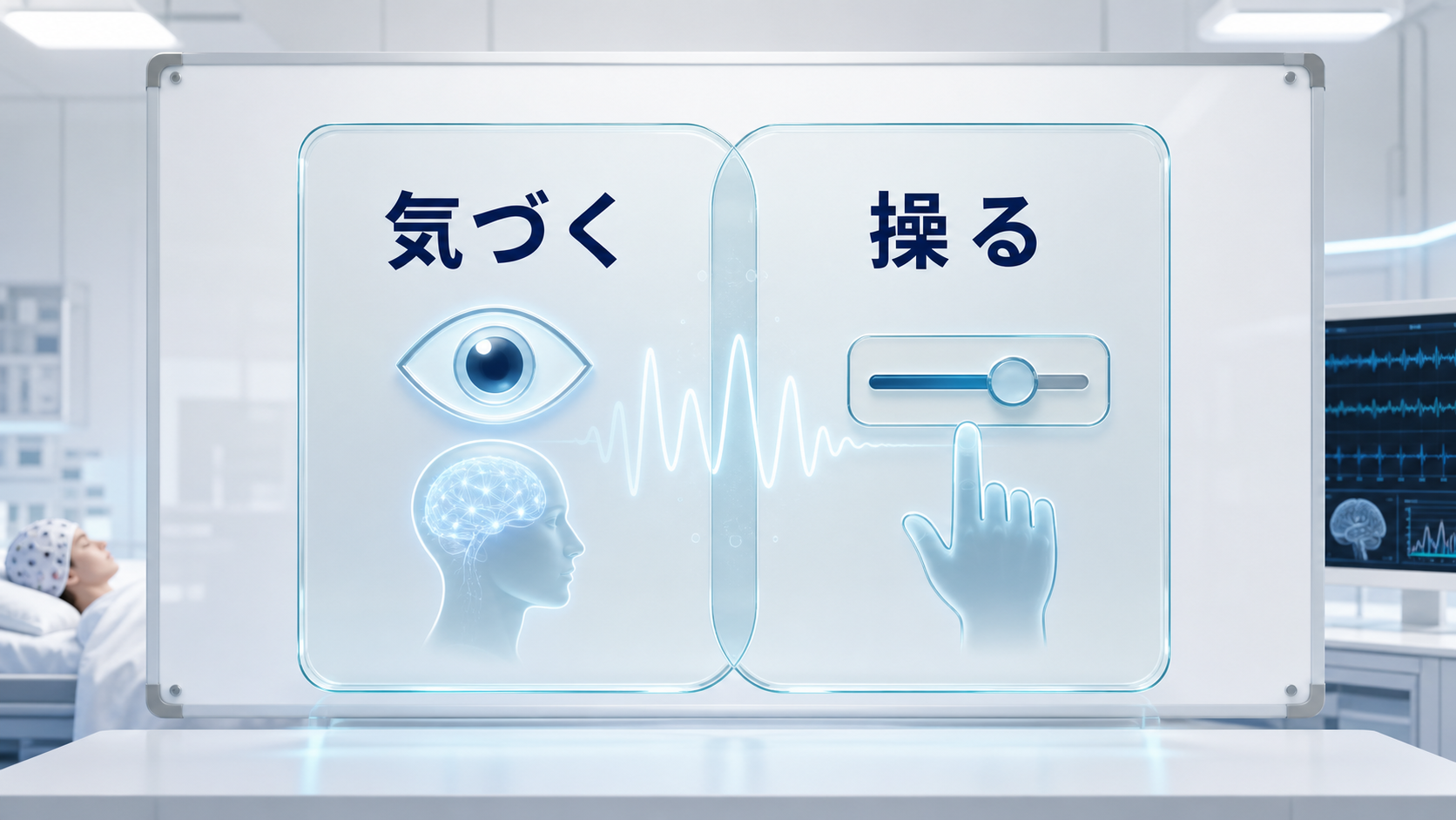 明晰夢は夢だと気づくこと、夢コントロールは夢に働きかけることとして分けて示した図解