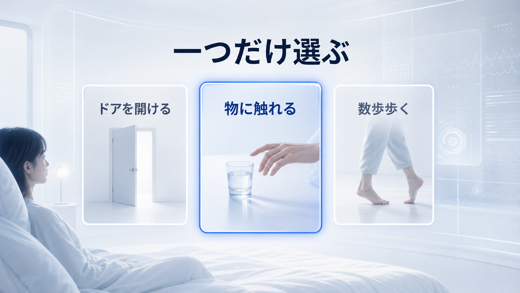 明晰夢の中で小さな行動を一つだけ選ぶ図解