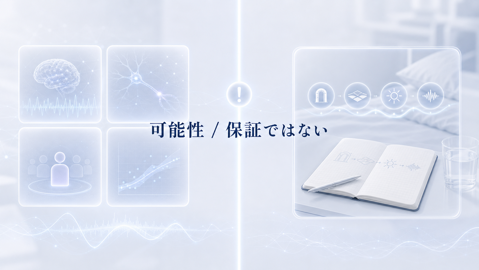 夢研究は場所の手がかりが夢に関わる可能性を示すが、目的地指定の保証ではないと示す図解